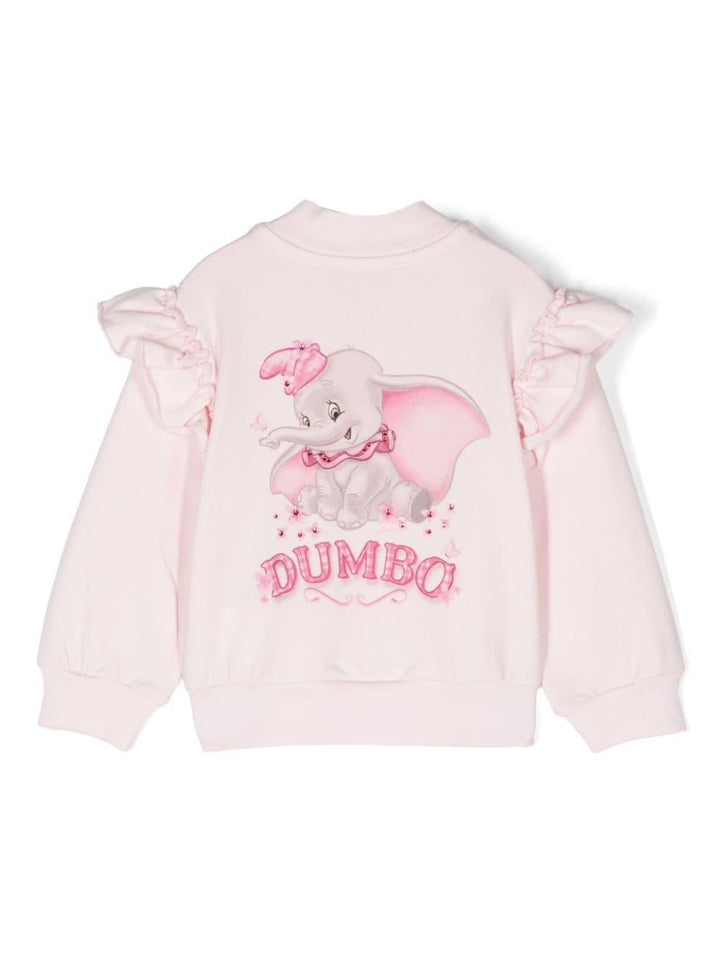 Felpa rosa chiaro per neonata con logo