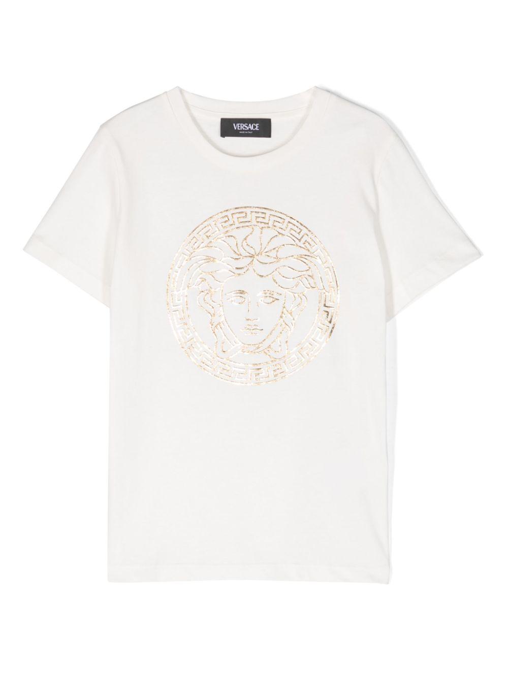 T-shirt bianca per bambini con logo