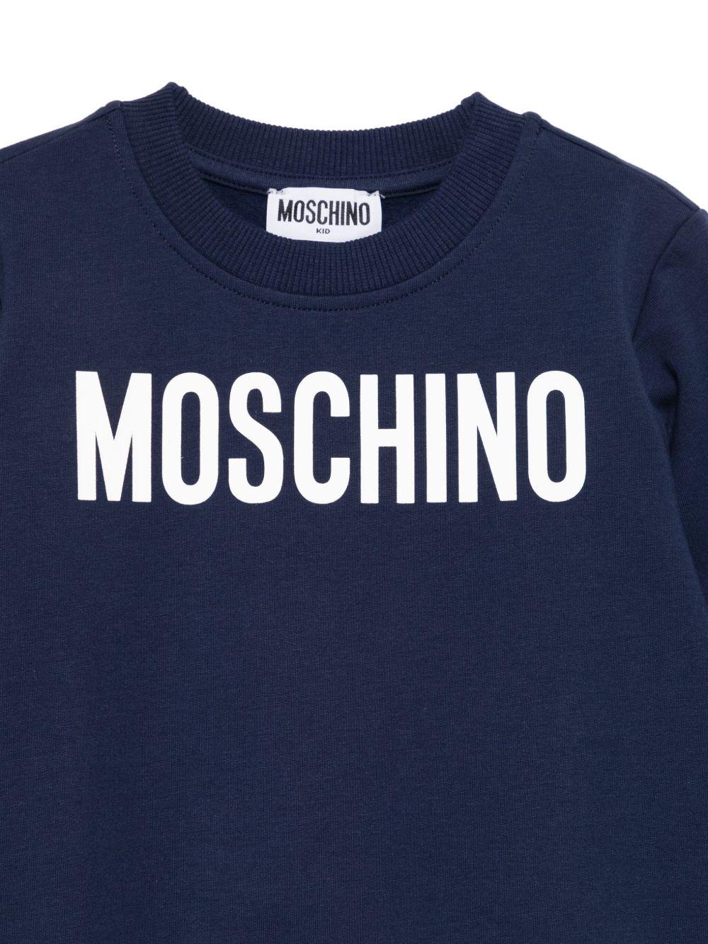 Felpa blu navy per bambino HUF09ILDA21 40016 Moschino Kids 