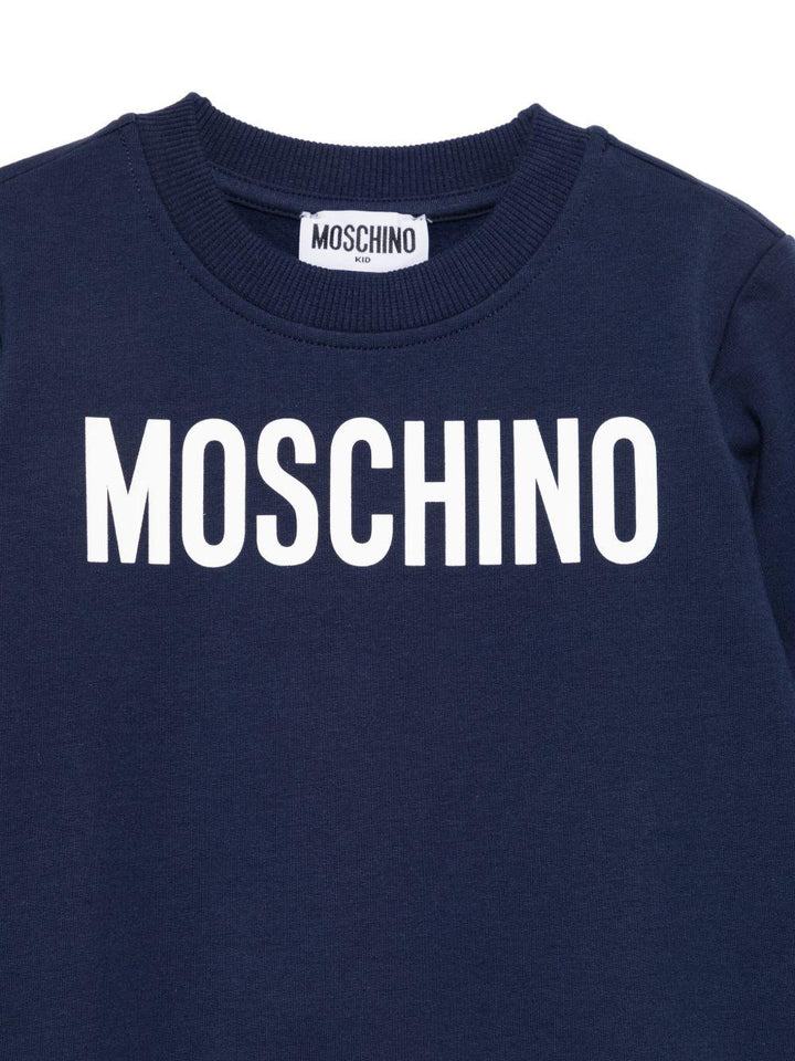 Felpa blu navy per bambino HUF09ILDA21 40016 Moschino Kids 