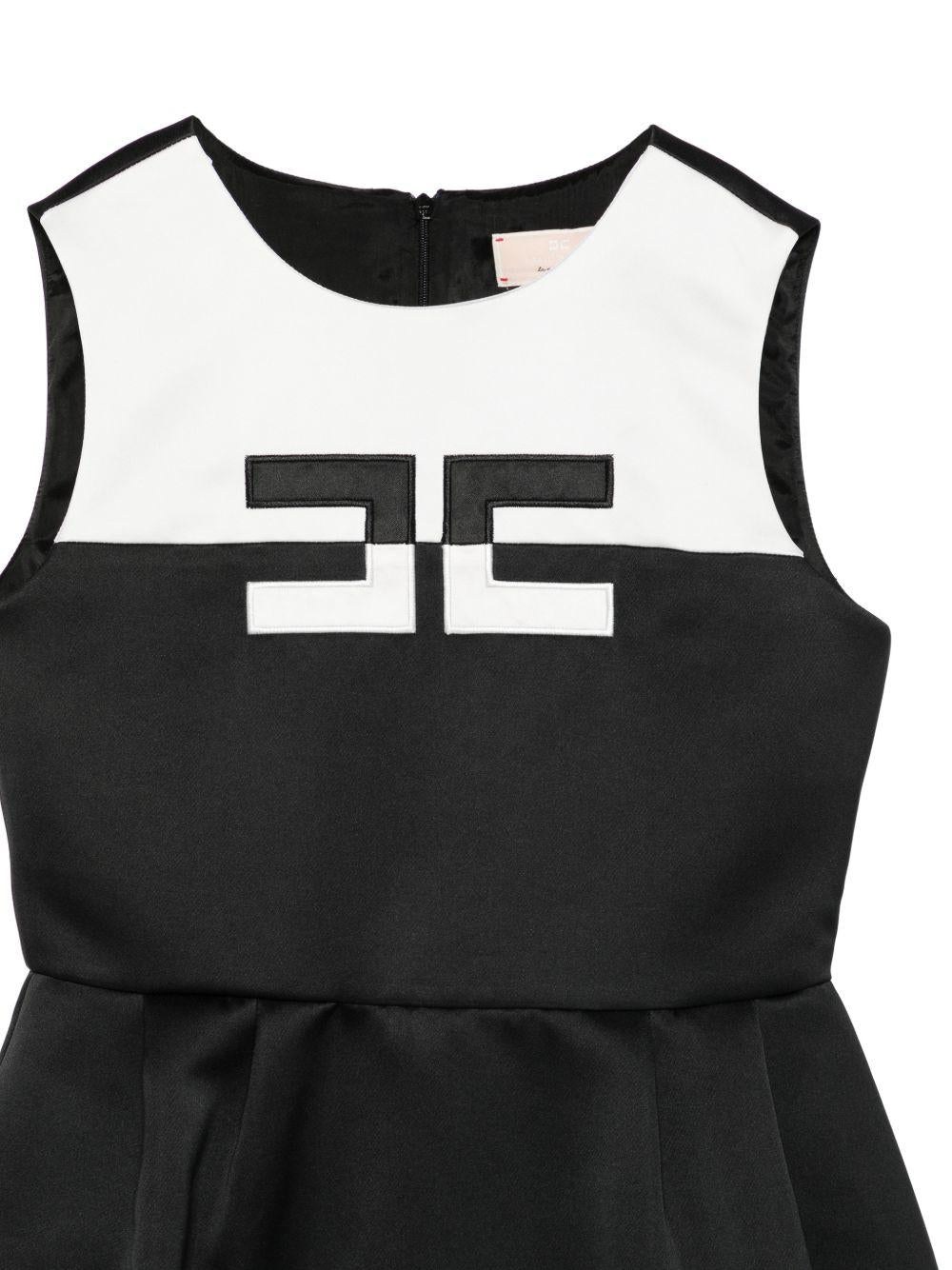 Abito bianco/nero per bambina EFAB6590RA016 D285 Elisabetta Franchi Kids 