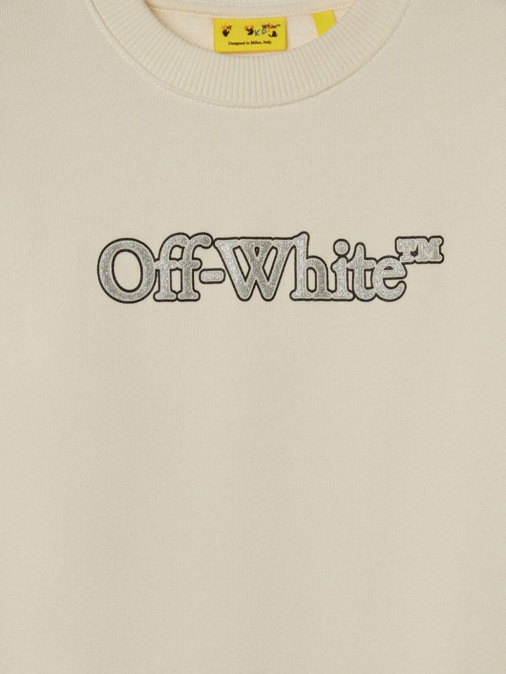 White sport sweatshirt for kids with logo