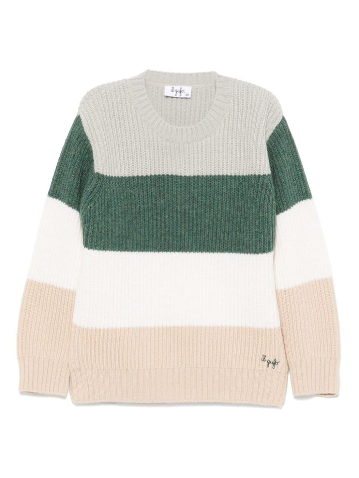 Maglione verde/beige mandorla/beige per bambino