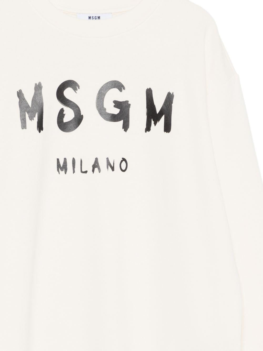 Felpa crema per bambino S6MSJUSW007 013 Msgm Kids 