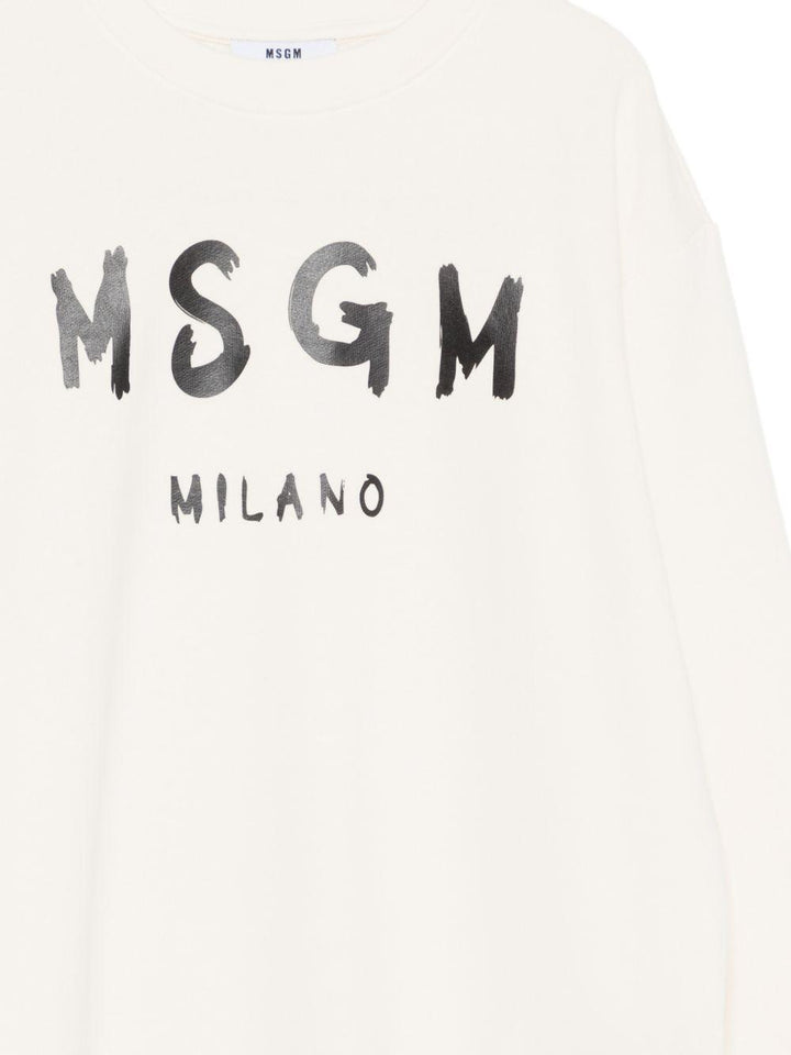 Felpa crema per bambino S6MSJUSW007 013 Msgm Kids 