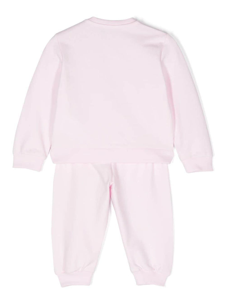 Sports outfit for baby girls in light pink cotton