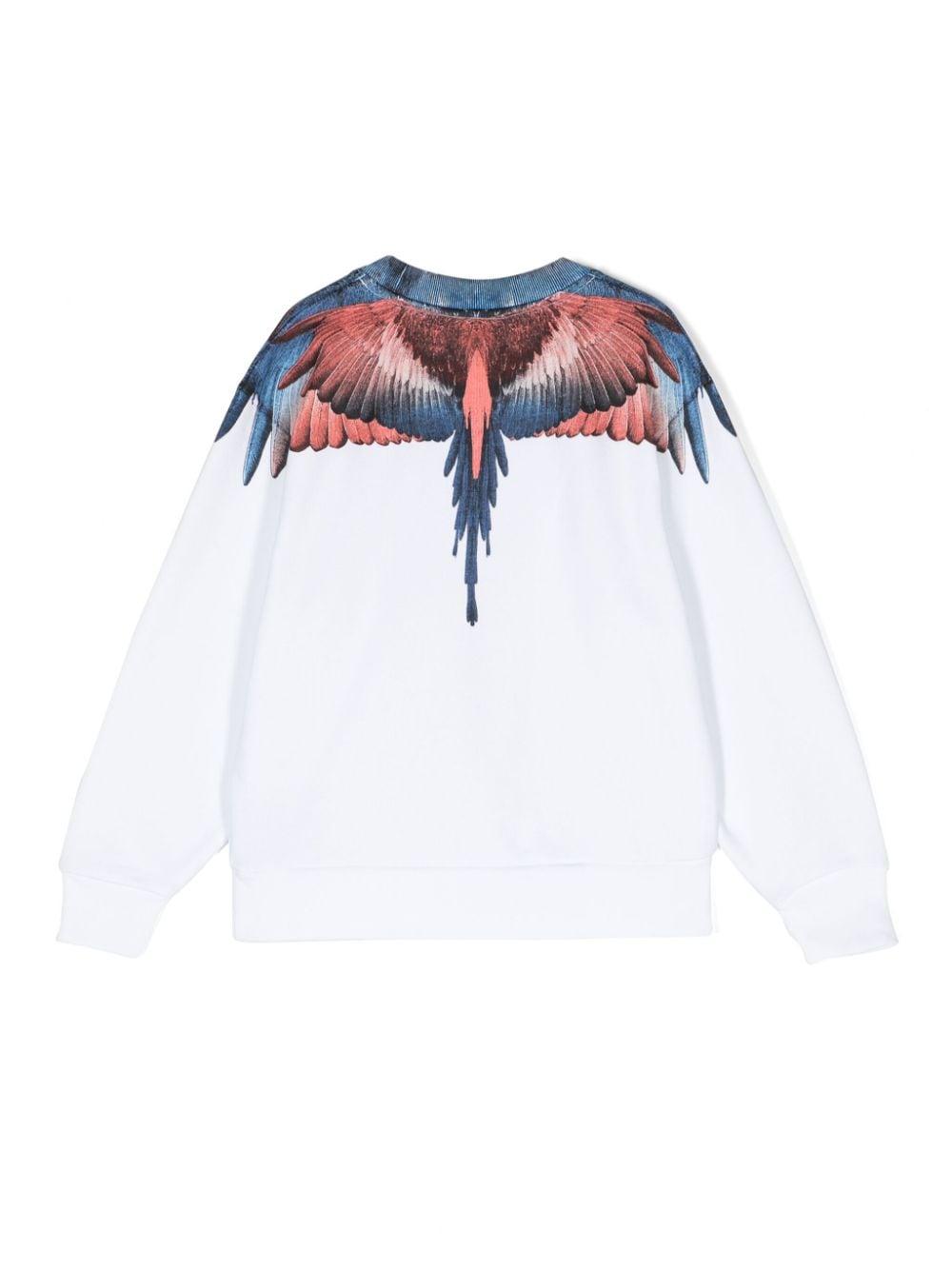 White sweatshirt for boys with Wings print