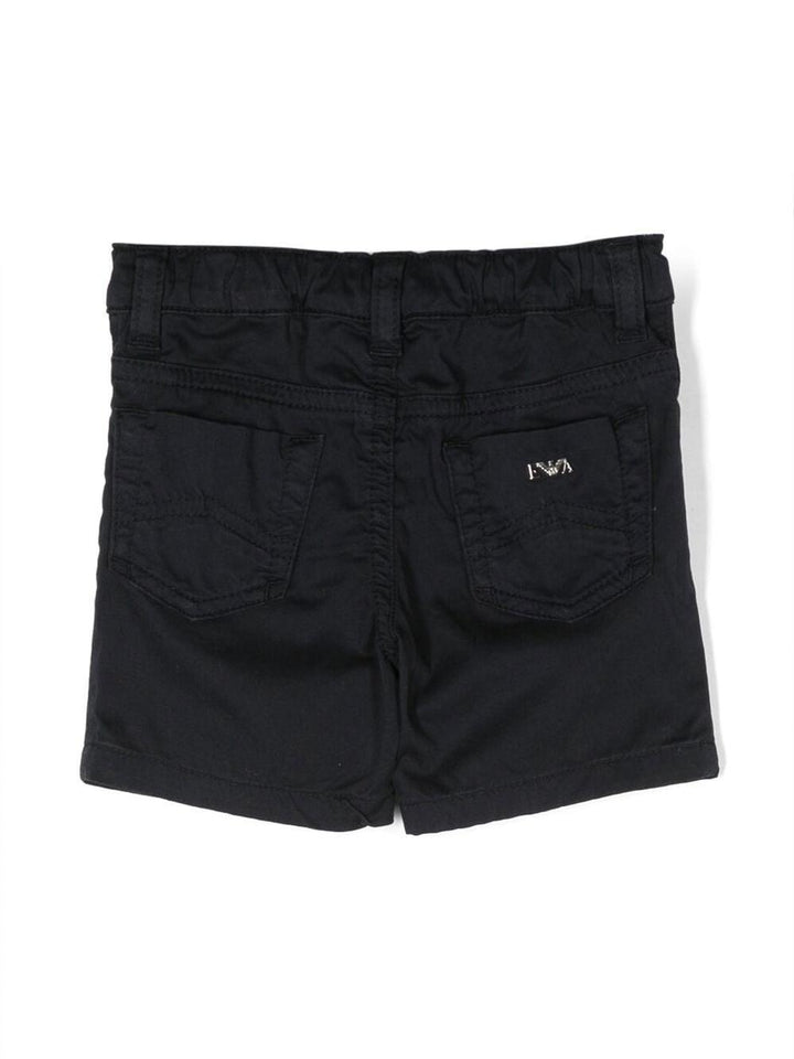 Blue Bermuda shorts for newborns with logo