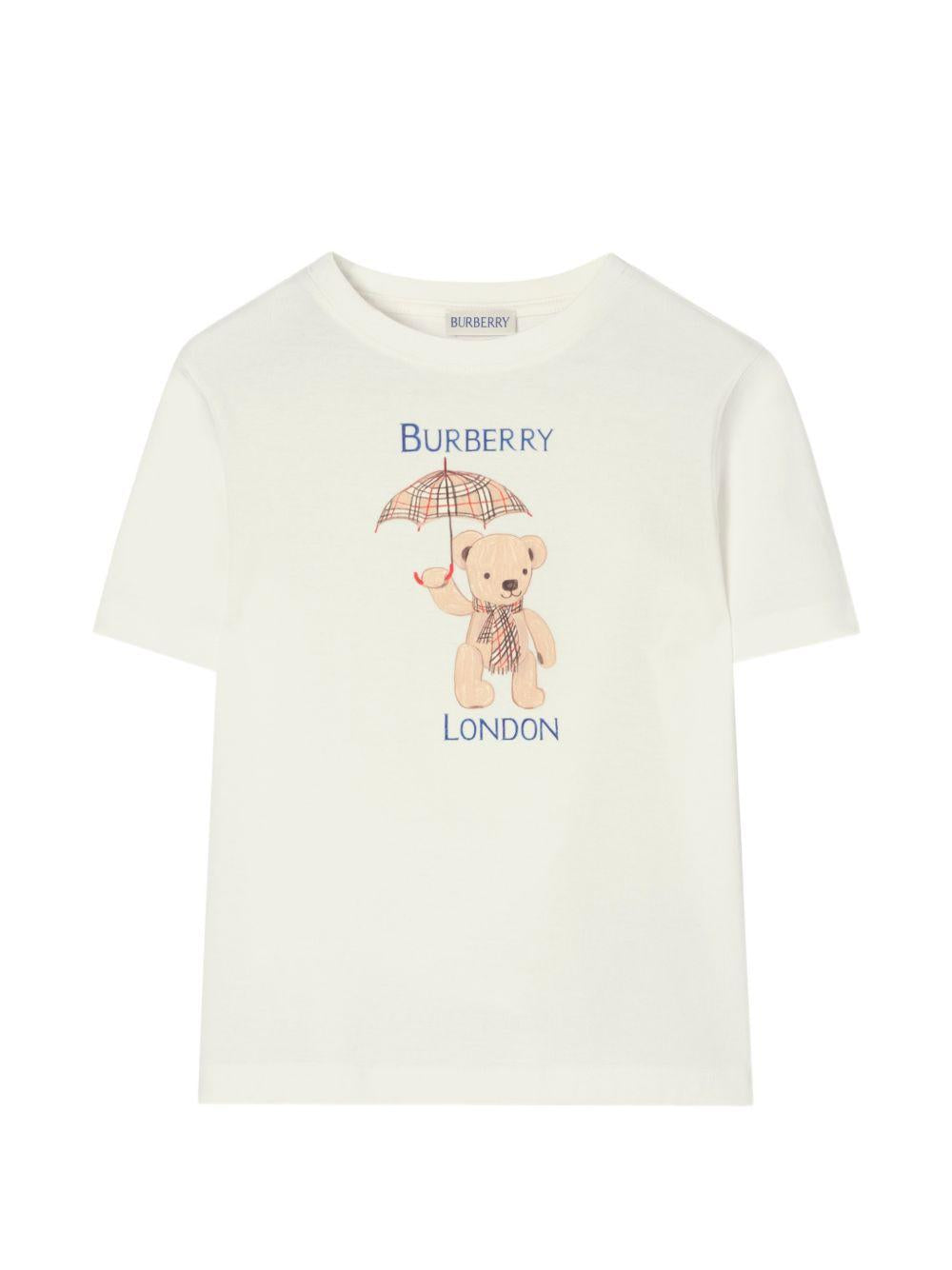 T-shirt bianca per bambino 8127206 A2014 Burberry Kids 