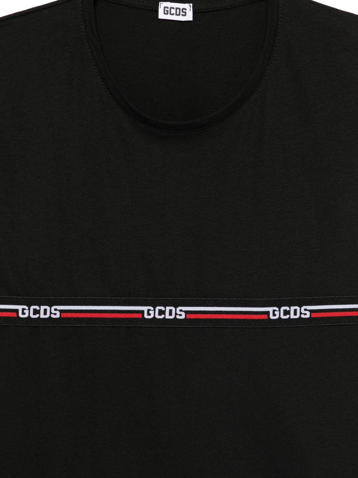 T-shirt nera per bambino C1BJQC553J105 999B Gcds Kids 