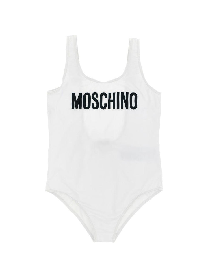 Costume entero bianco per bambina HDL016LKA11 10101 Moschino Kids 