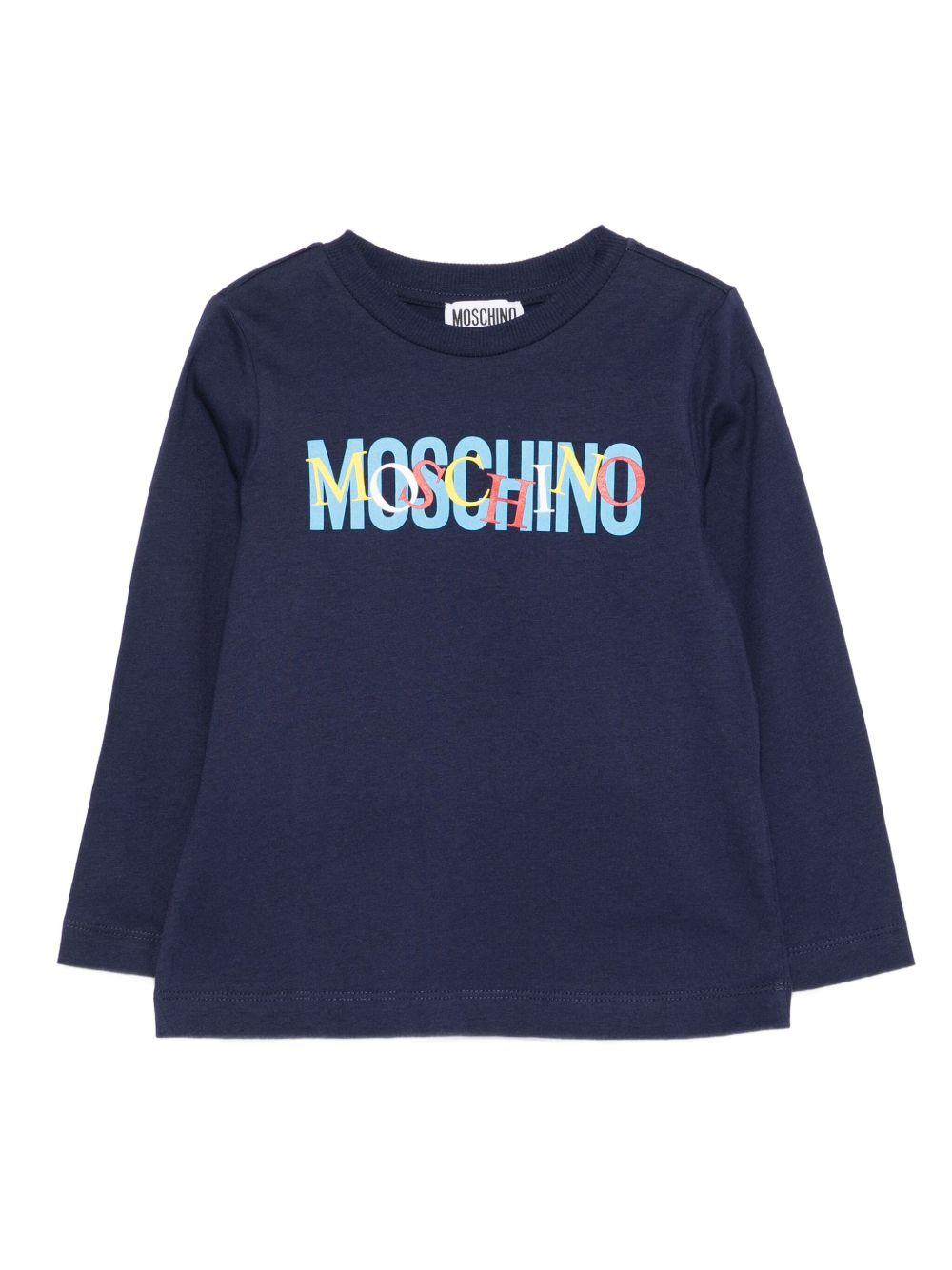 T-shirt blu per bambino HUO00YLAA10 40016 Moschino Kids 