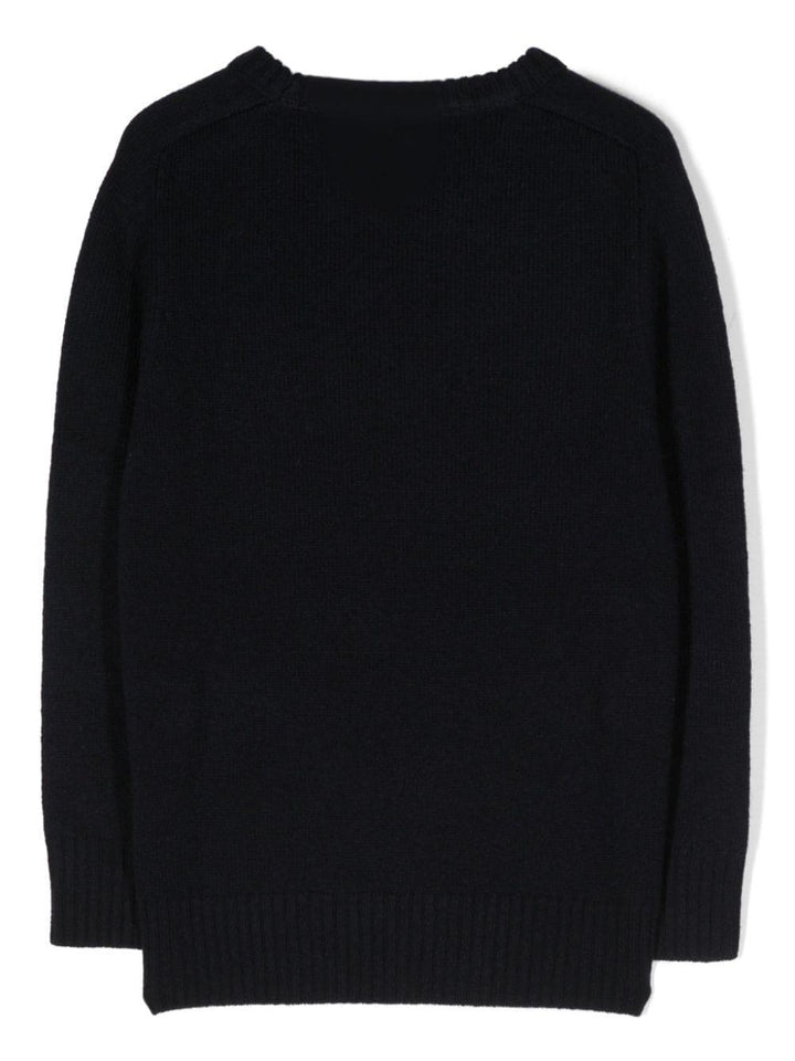 Maglione nero per bambino con logo