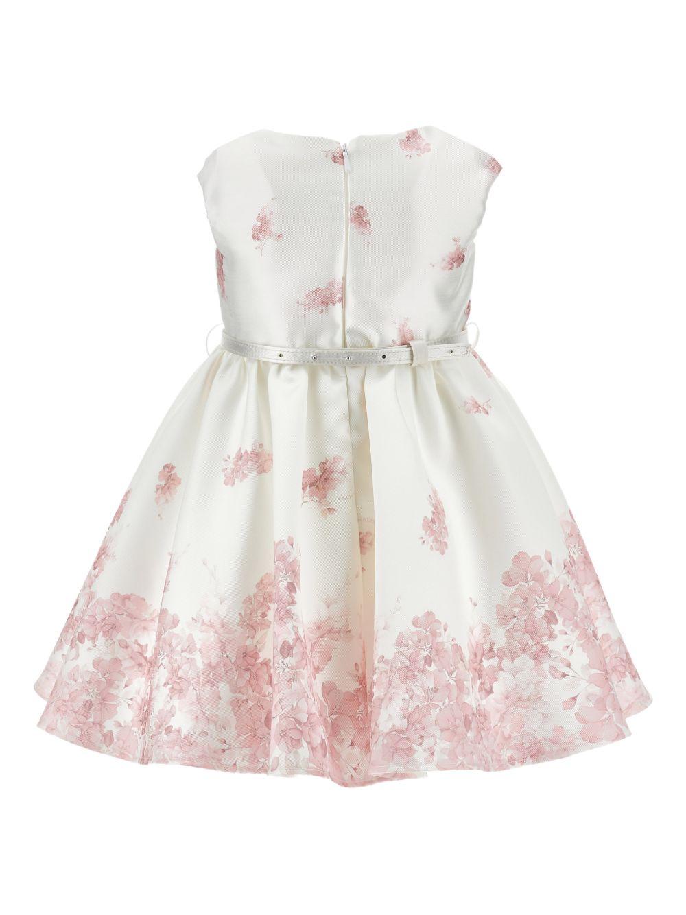 Abito bianco/rosa per neonata 73G9057673 0191 Monnalisa Kids 