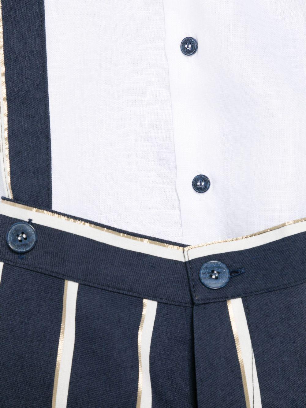 Completo elegante blu navy/bianco per neonato
