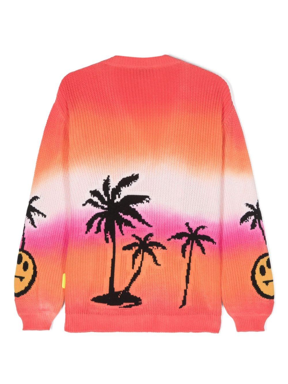 Orange cardigan for girls with print