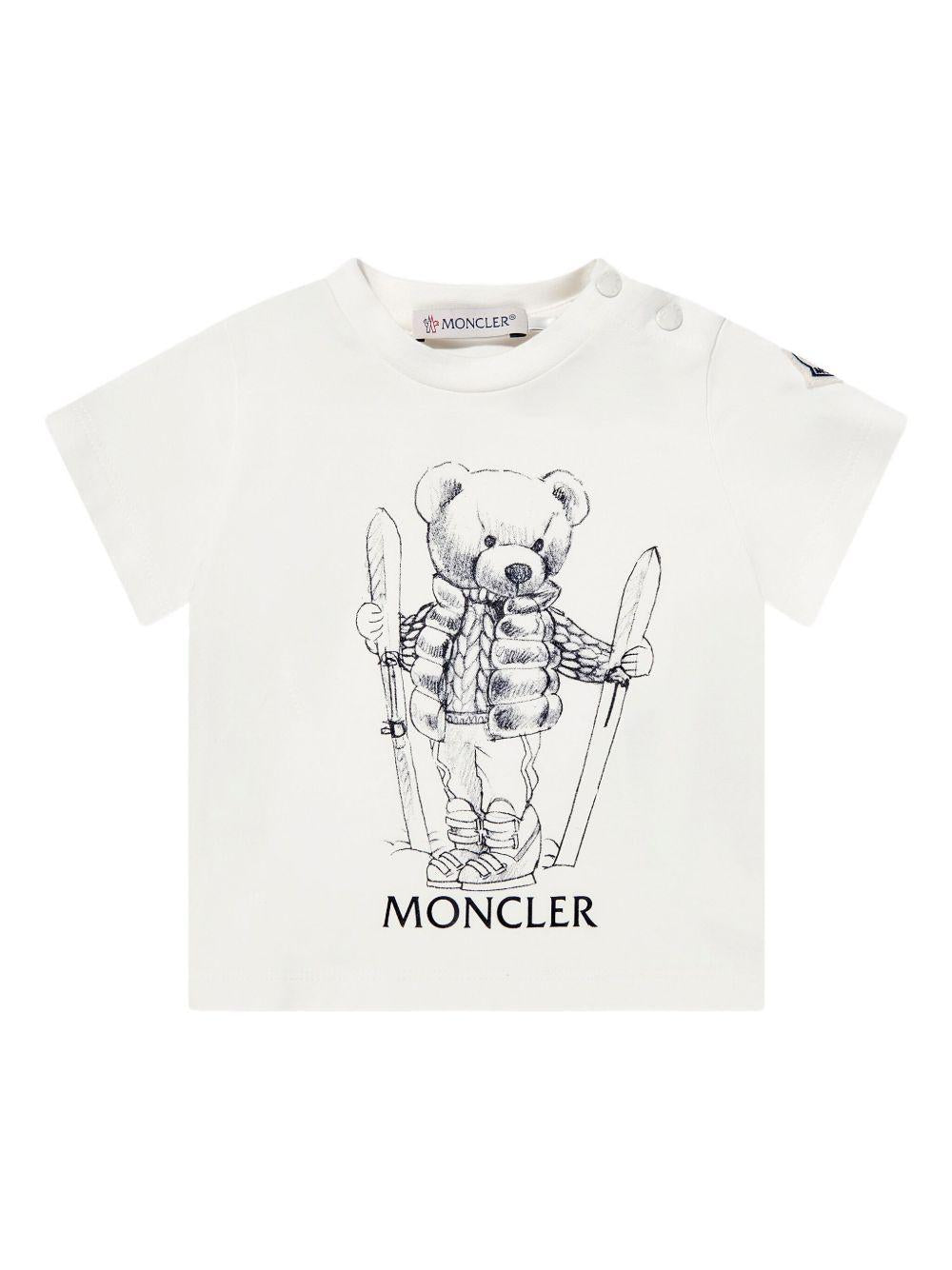 T-shirt bianco per neonato 9518C0000889AUM 034 Moncler Kids 