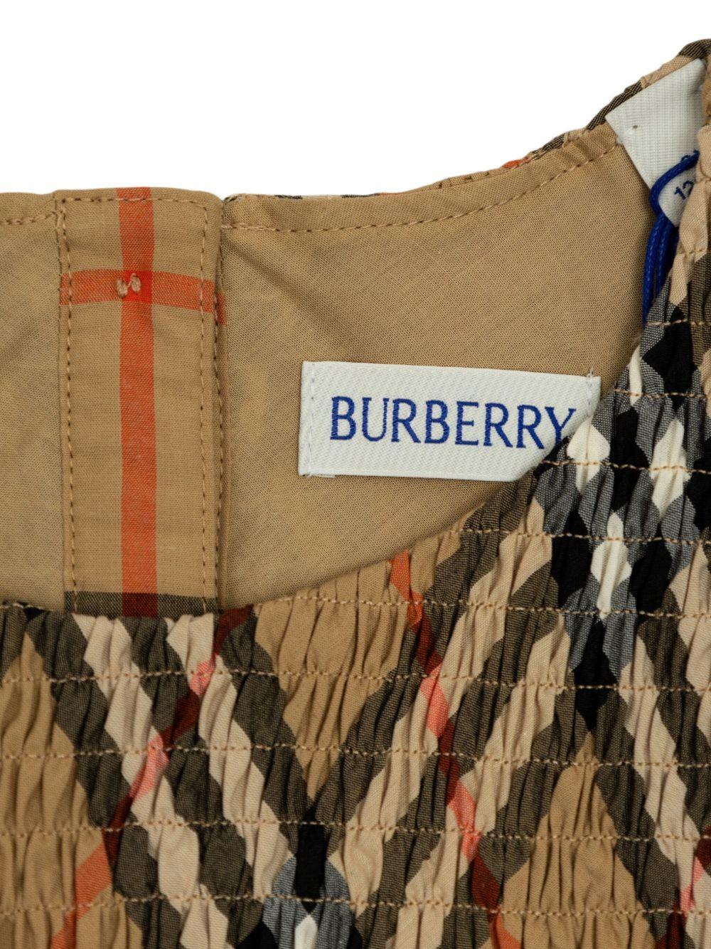 T-shirt marrone a quadri per bambina 8100073 B9368 Burberry Kids 