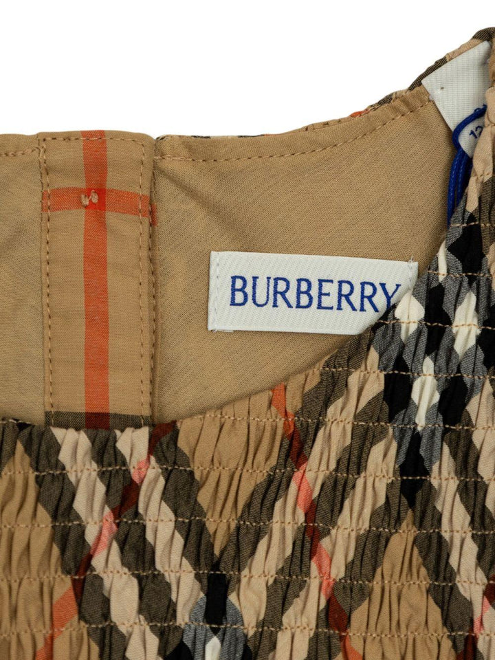 T-shirt marrone a quadri per bambina 8100073 B9368 Burberry Kids 