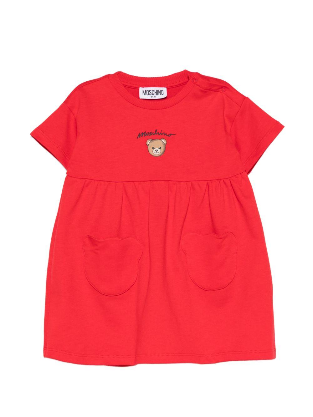 Abito rosso per neonata MDV0DGLCA19 50109 Moschino Kids 