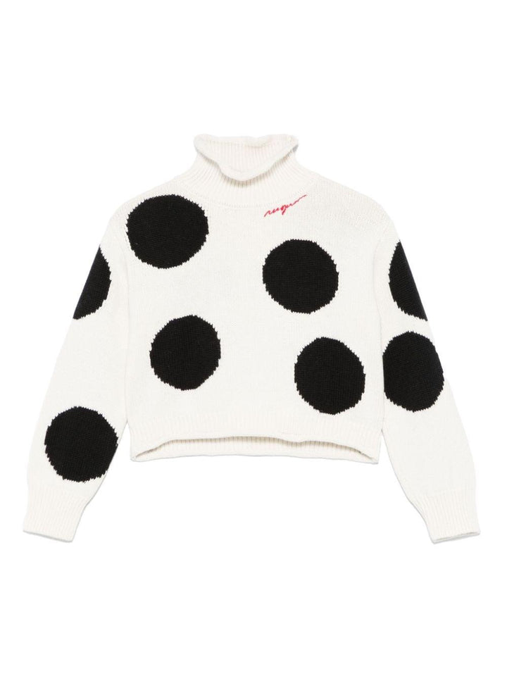 Sporty white/black sweater for girls