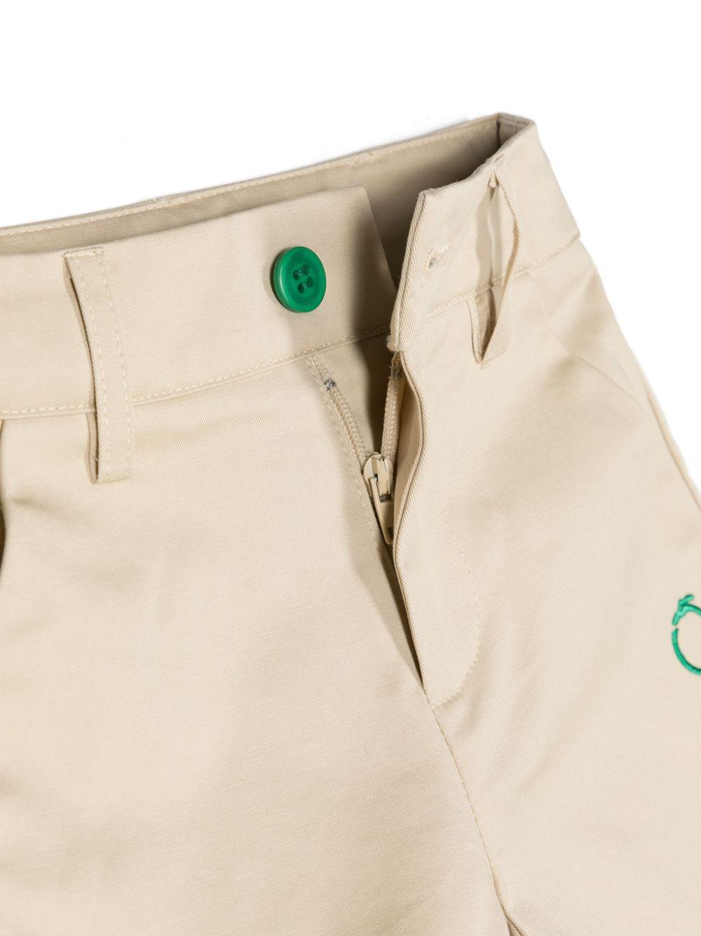 Beige Bermuda shorts for newborns with logo