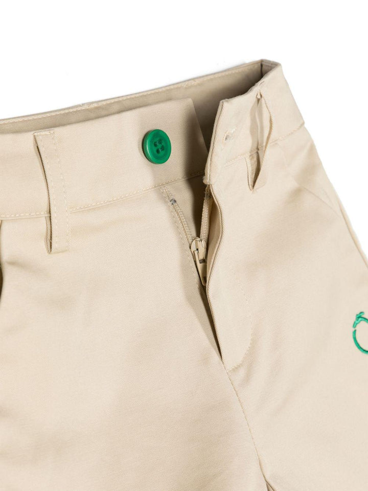 Beige Bermuda shorts for newborns with logo