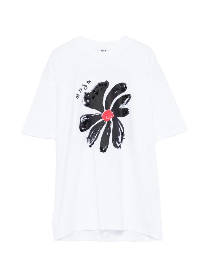 T-shirt bianca per bambina S6MSJGTH080 001 Msgm Kids 