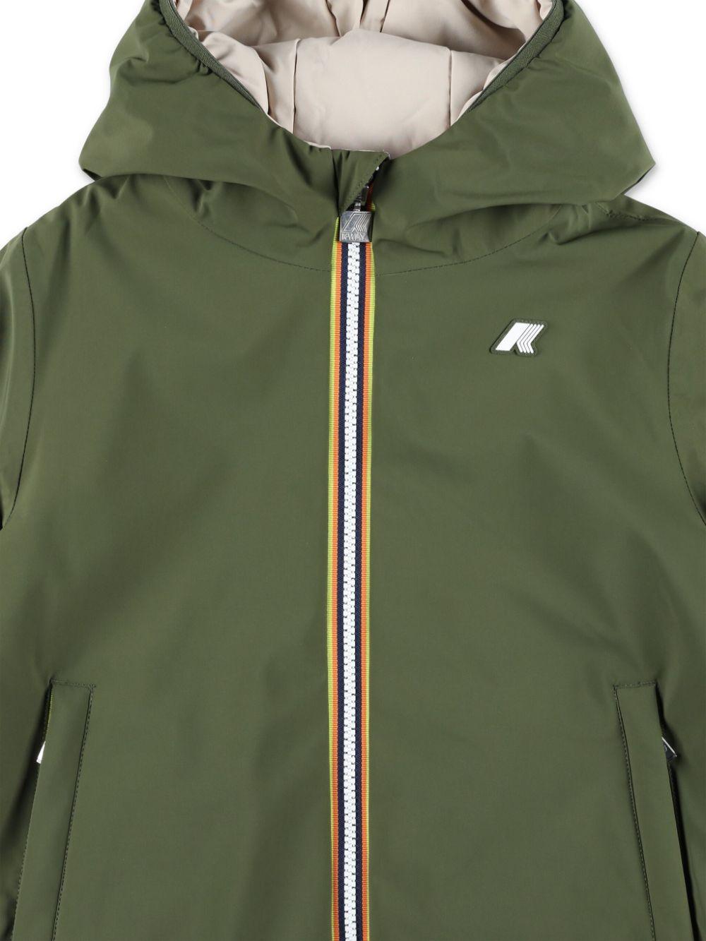 Forest green/light beige jacket for kids with logo