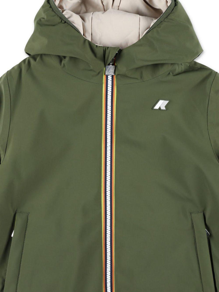 Forest green/light beige jacket for kids with logo