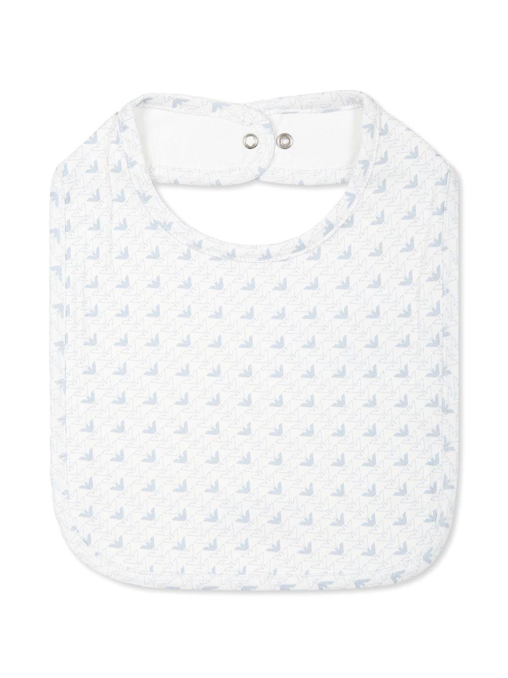 Bavetta bianca/celeste per neonato EY000007AF10913 FB054 Emporio Armani Kids 