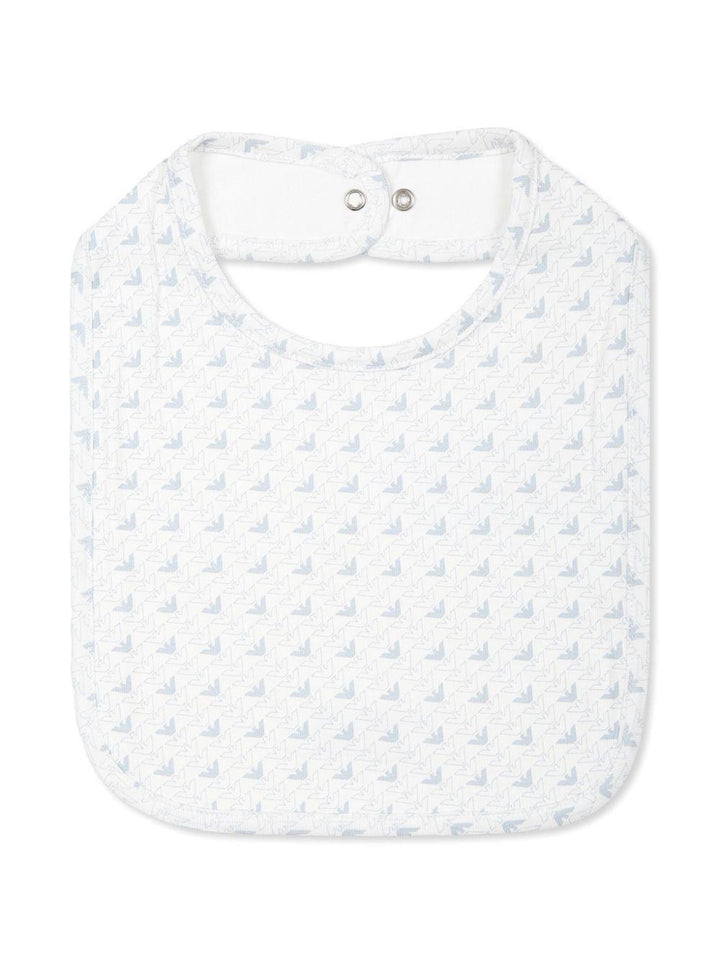 Bavetta bianca/celeste per neonato EY000007AF10913 FB054 Emporio Armani Kids 