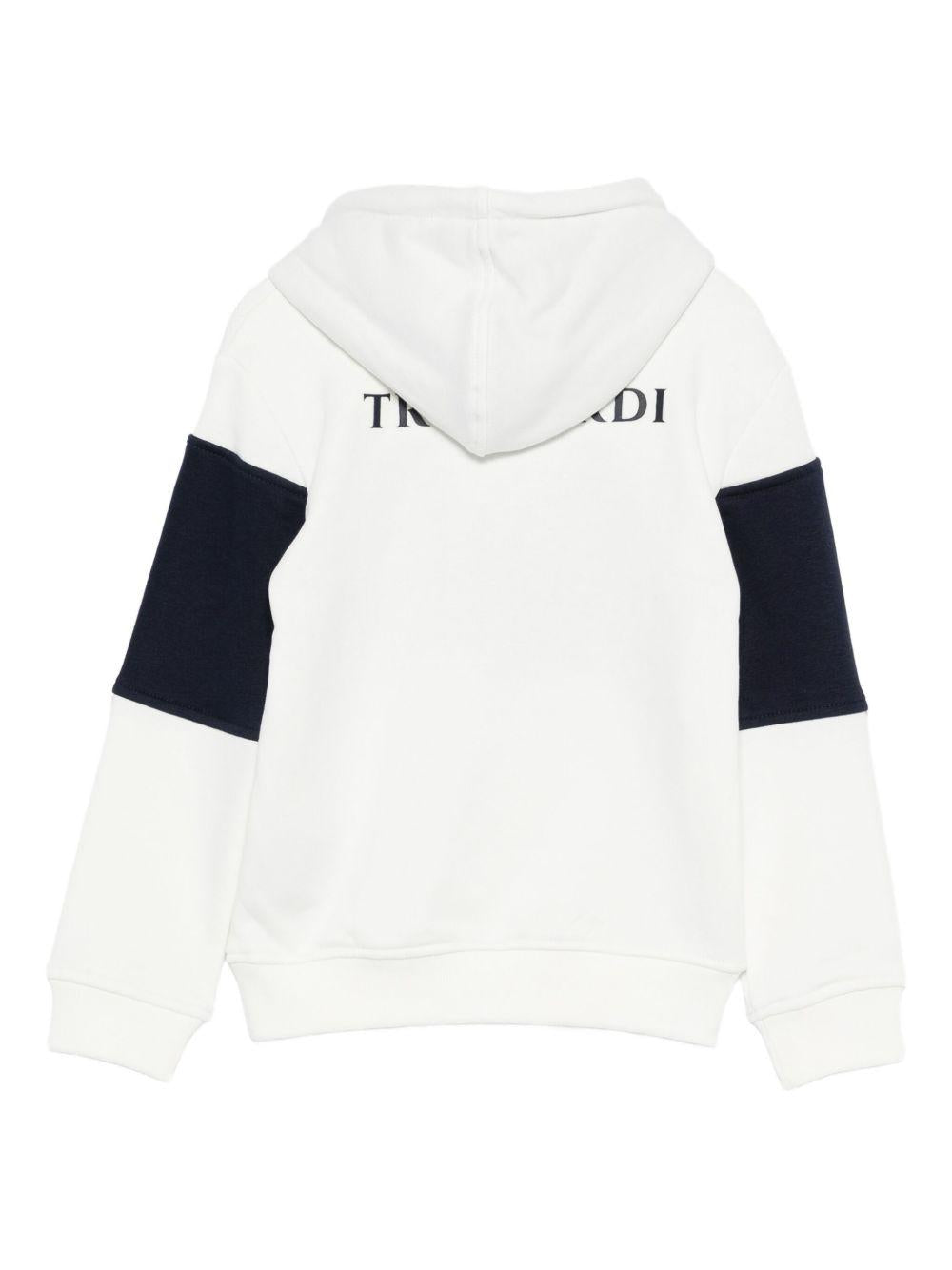 Felpa bianco/blu scuro per bambino TBA25056FE PEA Trussardi Kids 