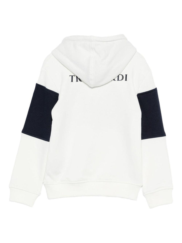 Felpa bianco/blu scuro per bambino TBA25056FE PEA Trussardi Kids 