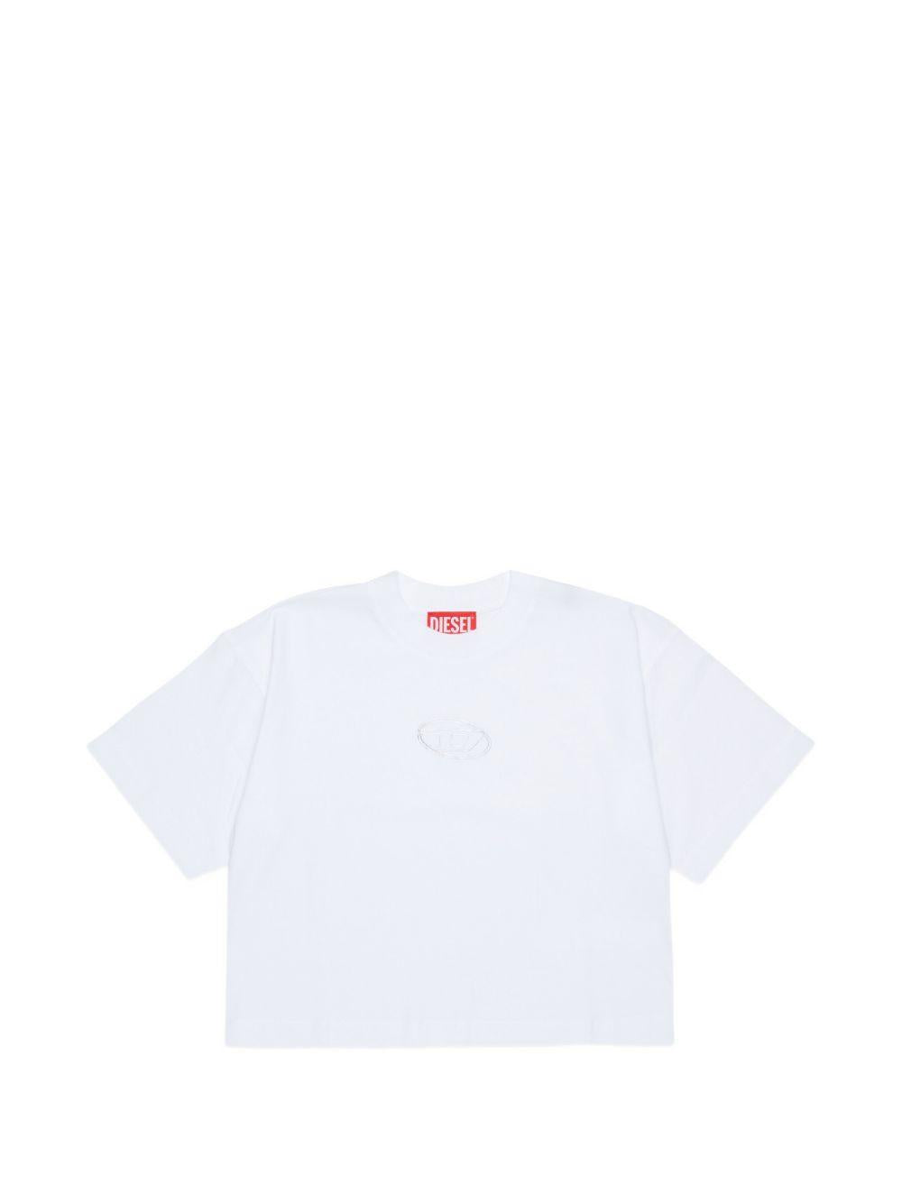 T-shirt bianco per bambina J0291800YI9 K100 Diesel Kids 