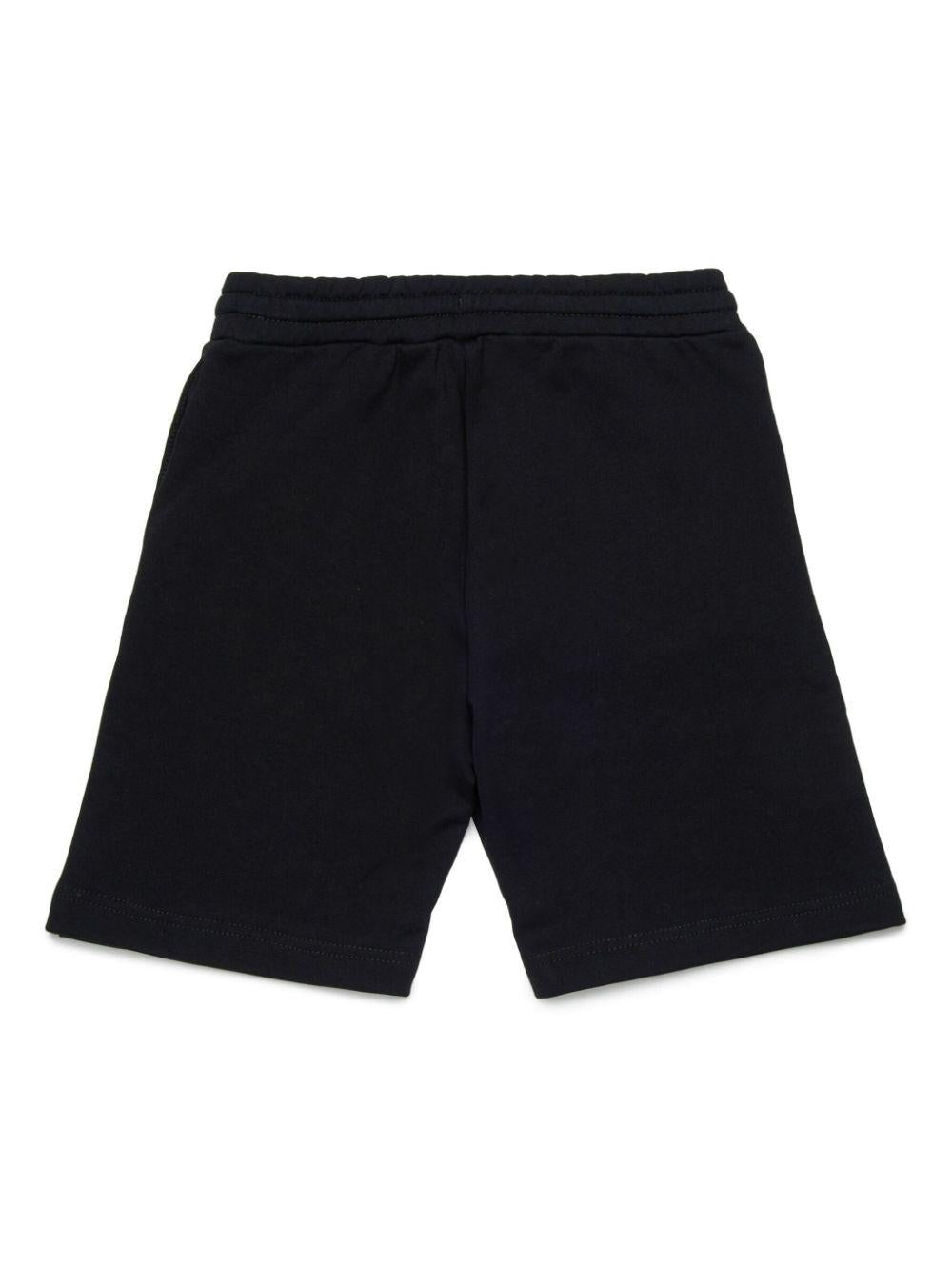 Black Bermuda shorts for boys with logo