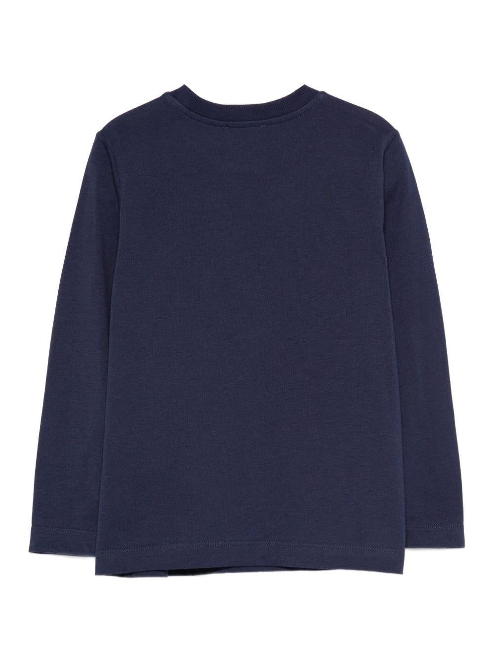T-shirt blu navy per bambino HTO00JLAA10 40016 Moschino Kids 
