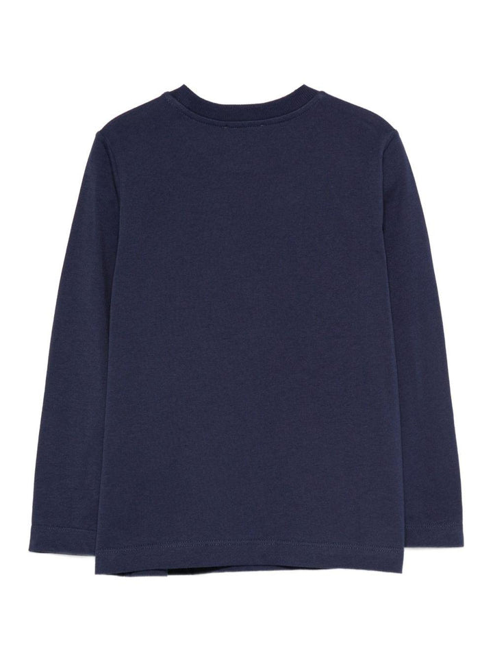T-shirt blu navy per bambino HTO00JLAA10 40016 Moschino Kids 