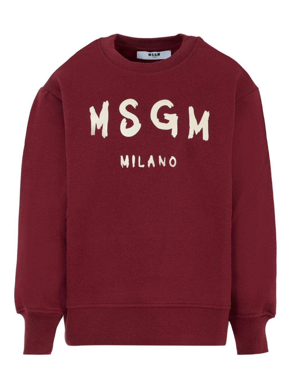 Felpa bordeaux per bambino F5MSJUSW018 MS034 Msgm Kids 