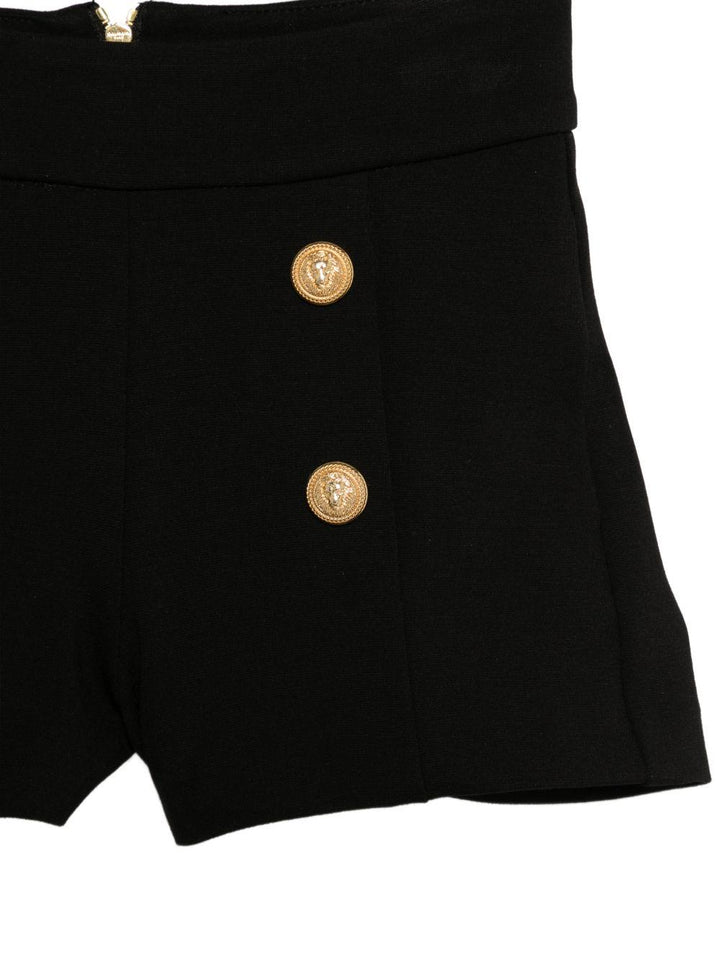 Bermuda nera per bambina BY6B69J0371 930OR Balmain Kids 