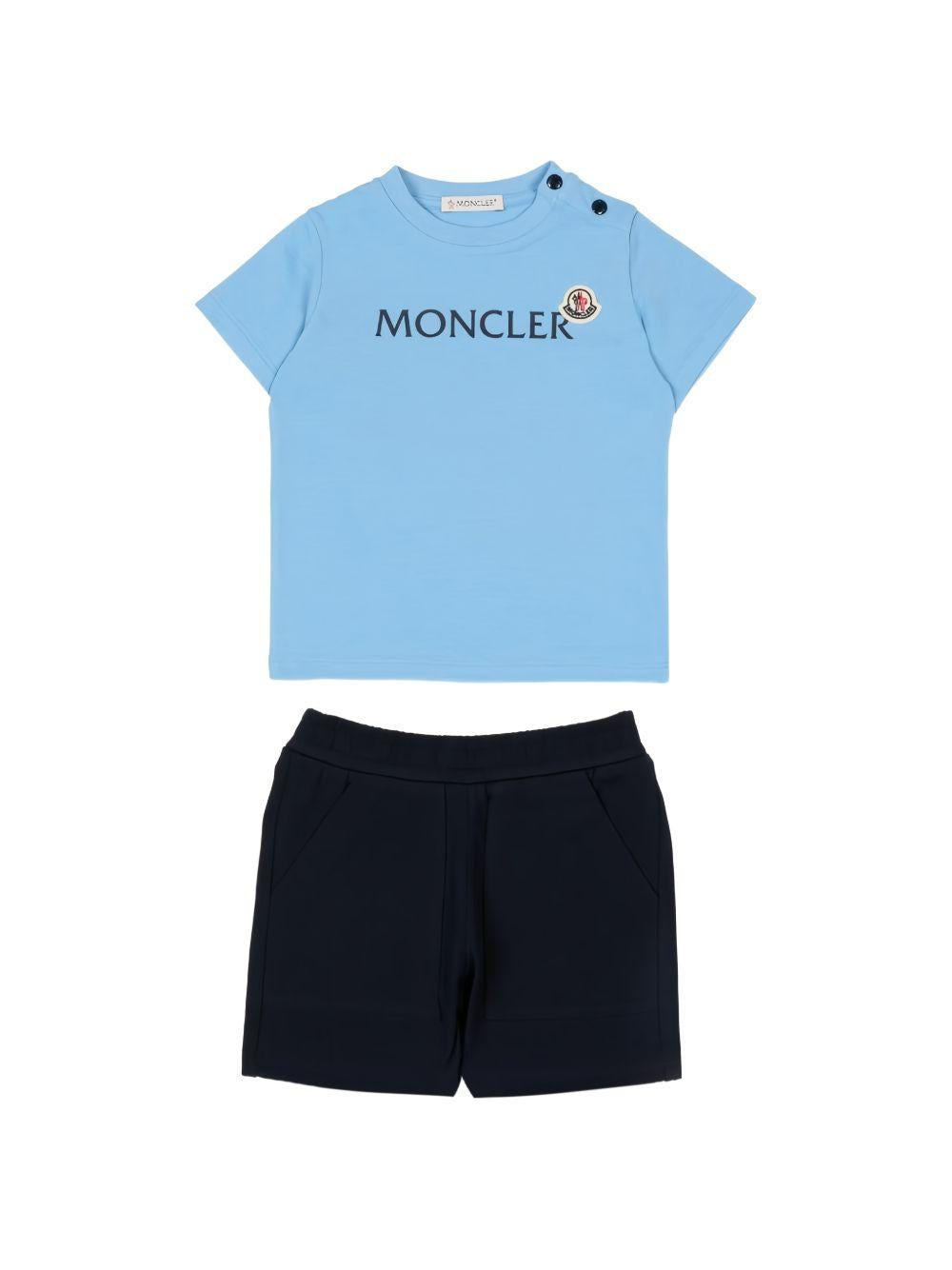Completo azzurro/blu per neonato 9518M0000989AUM F77 Moncler Kids 
