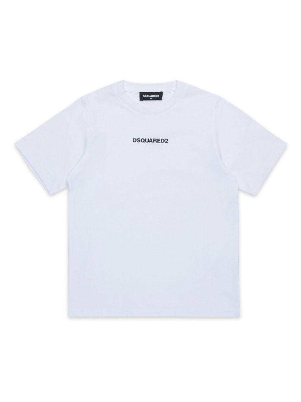 White t-shirt for boys with logo