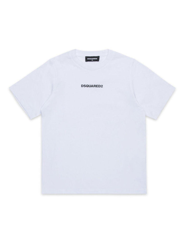 White t-shirt for boys with logo