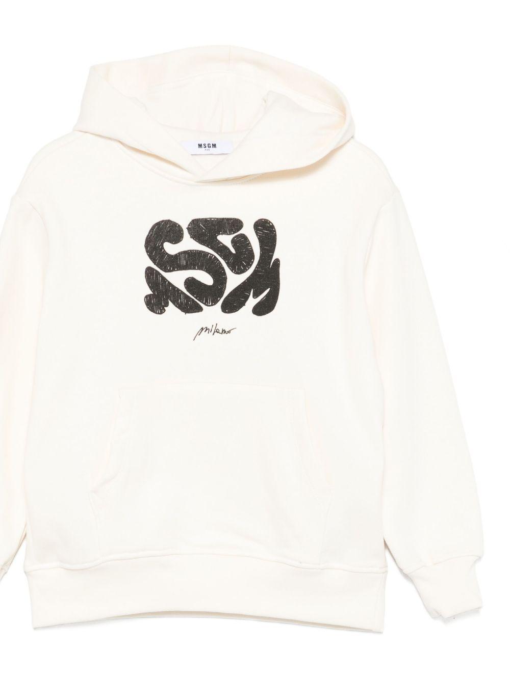 Felpa crema per bambino F5MSJBHS211 013 Msgm Kids 