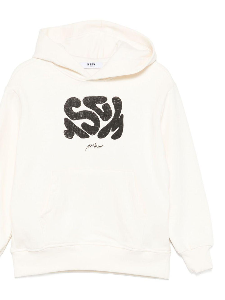 Felpa crema per bambino F5MSJBHS211 013 Msgm Kids 