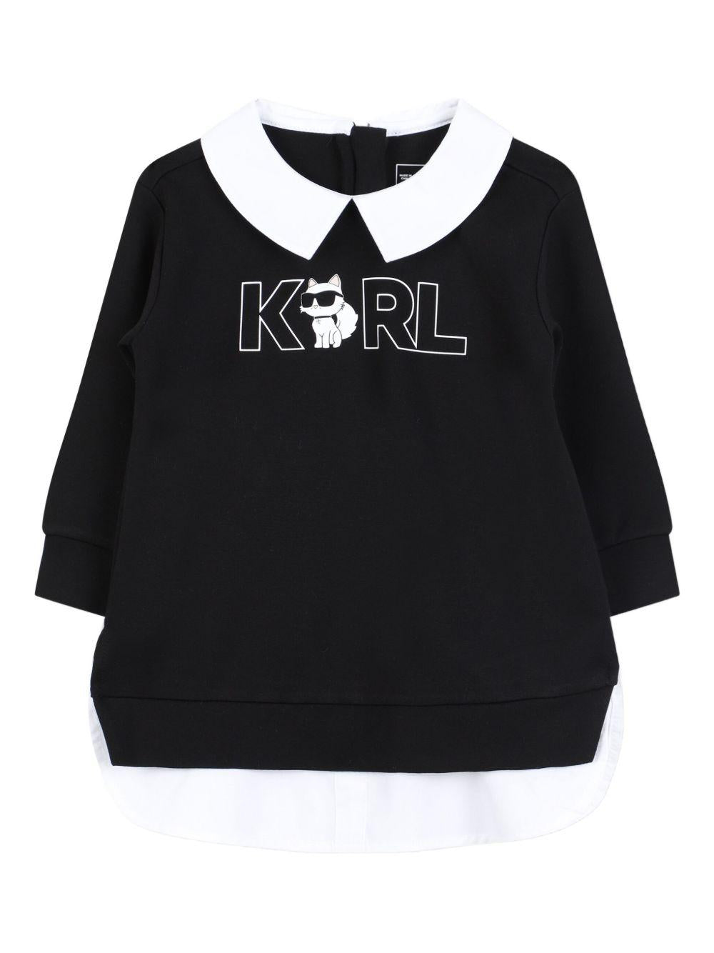 Abito nero per neonata Z30653 M41 Karl Lagerfeld Kids 