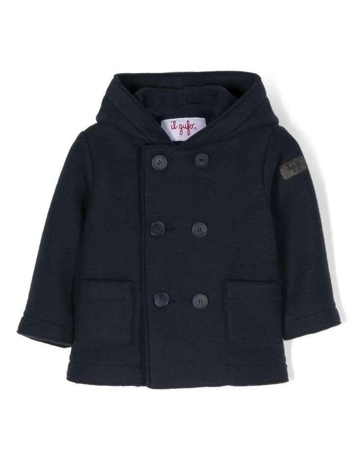 Cappotto blu per neonato a doppiopetto