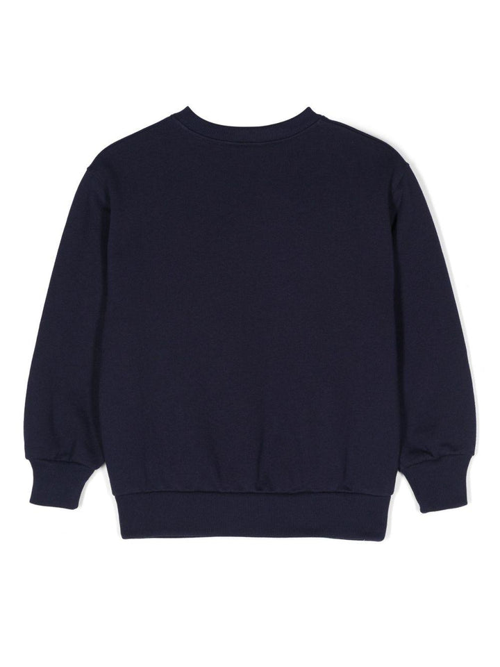 Felpa unisex in cotone blu navy con logo 793528XJGPJ 4392 Gucci Kids 