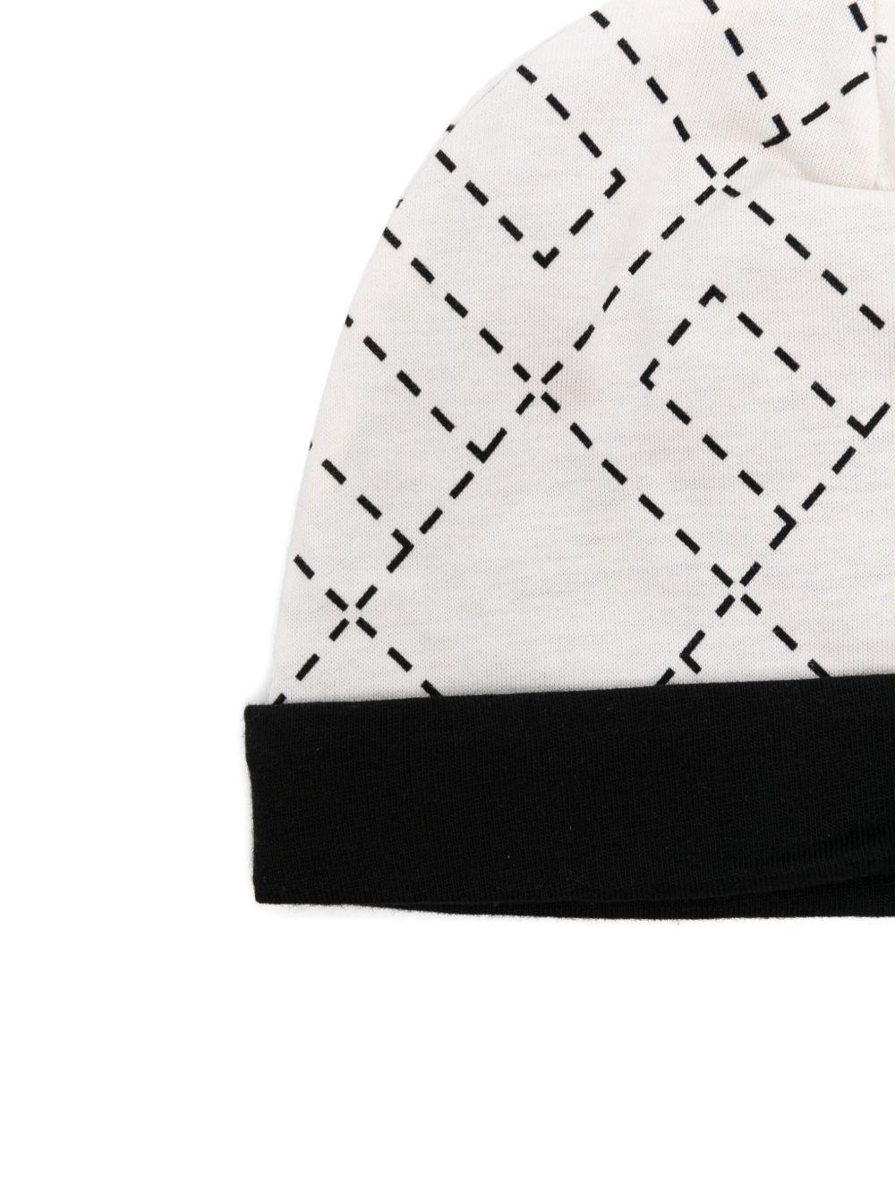 Cappello bianco/nero per neonata ENCP0730JF054 D577 Elisabetta Franchi Kids 