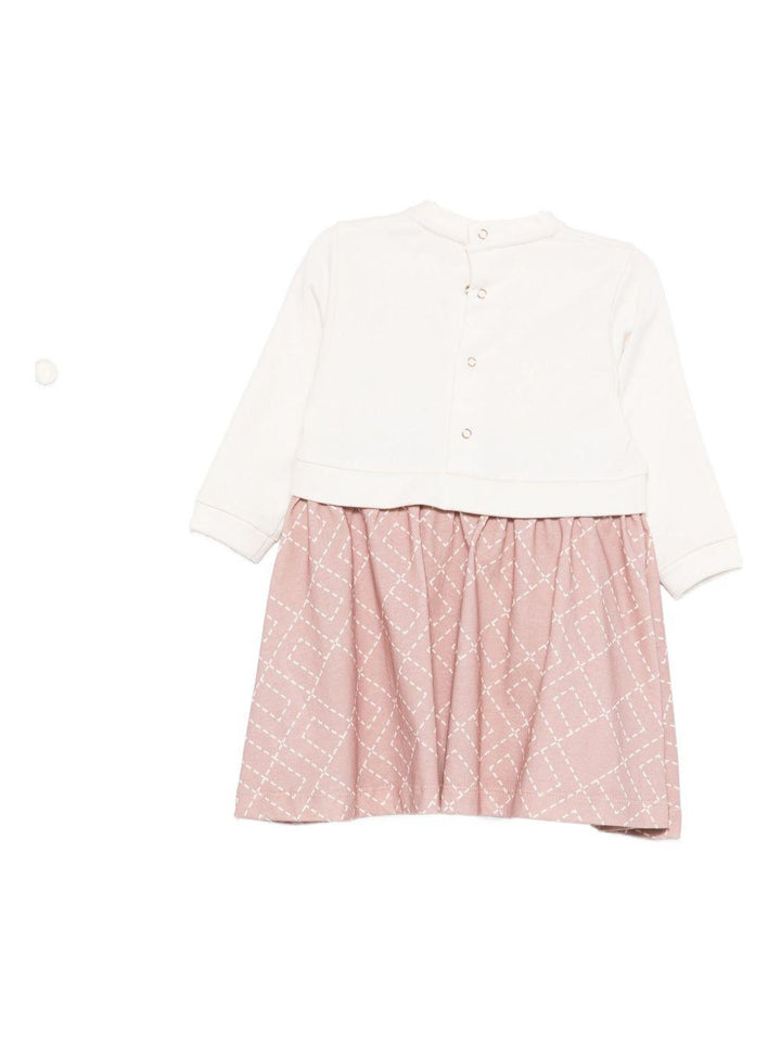 Abito bianco/rosa per neoanta ENAB0660FF002 D687 Elisabetta Franchi Kids 